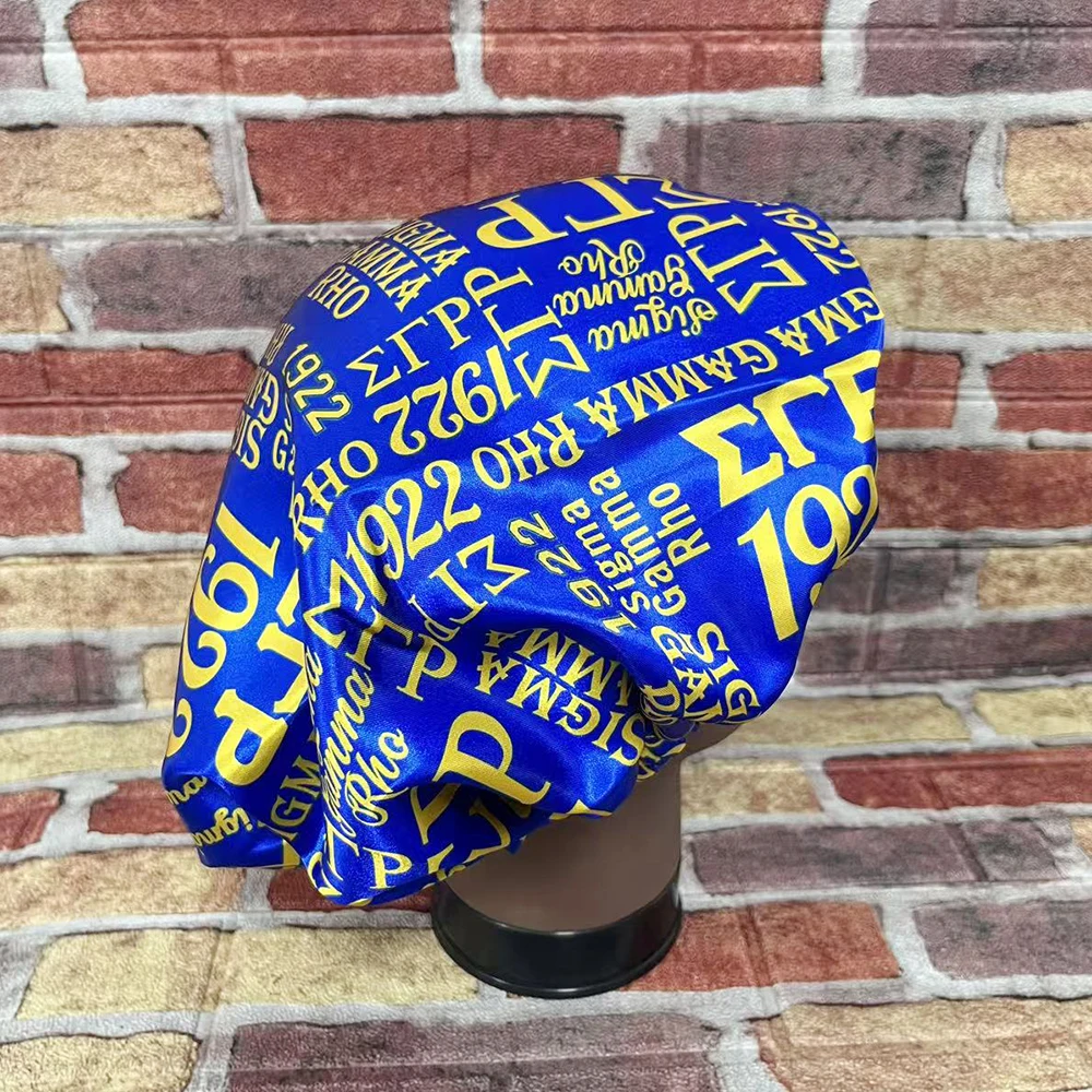 سيجما جاما رو الحروف اليونانية 1922 قبعة النوم الصفراء الزرقاء #5