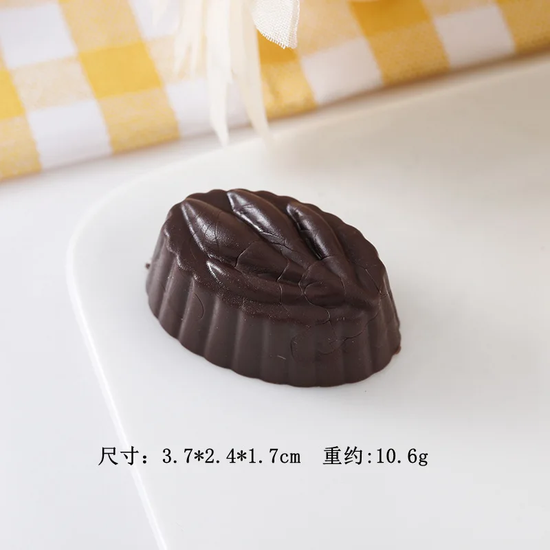 Simulierte reine schwarze Schokolade, Haselnuss, Weiß, Braun, Rumgeschmack, Dessertladen, Bäckerei, Café-Display, gefälschte Lebensmittel 8 Stück/Set – Detail 14