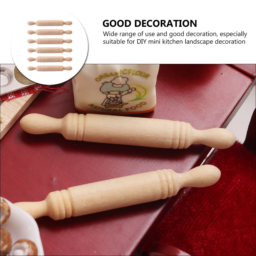 Shiwan Rolling Stick Mini House Adornment Toy Pin Kids Toys Cognitive Model Kitchen Tool Tiny Wooden Kitchenware B