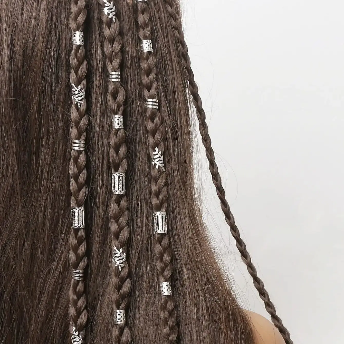 40pcs/set Mixed Hair Rings Set, Dreadlocks Beads Hair Braid Rings Clips Dread Locks Hair Braiding Cuffs Decoration/Accessories