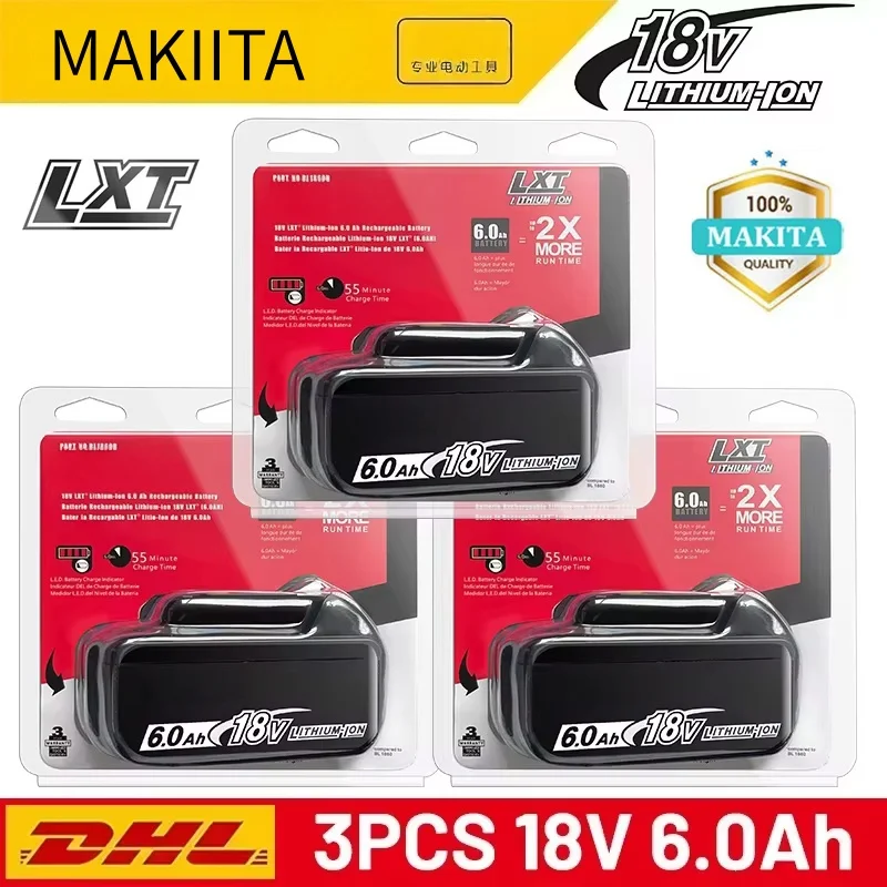 100 % original für Makita 18 V 6,0 Ah wiederaufladbare Batterie, für Makita BL1830 BL1830B BL1840 BL1840B BL1850 BL1850B Elektrowerkzeug-Akku
