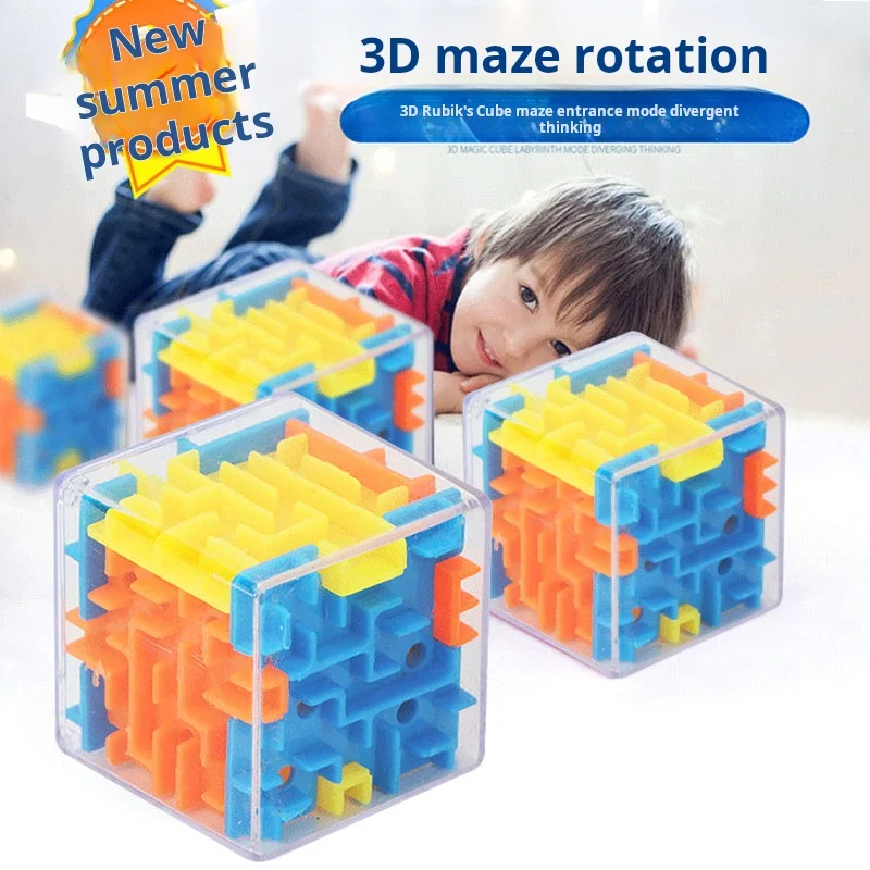 Mini 3D Maze Magic Cube Six-sided Transparent Puzzle Speed Cube Rolling Ball Cubes Maze Toys For Children Stress Reliever Toys