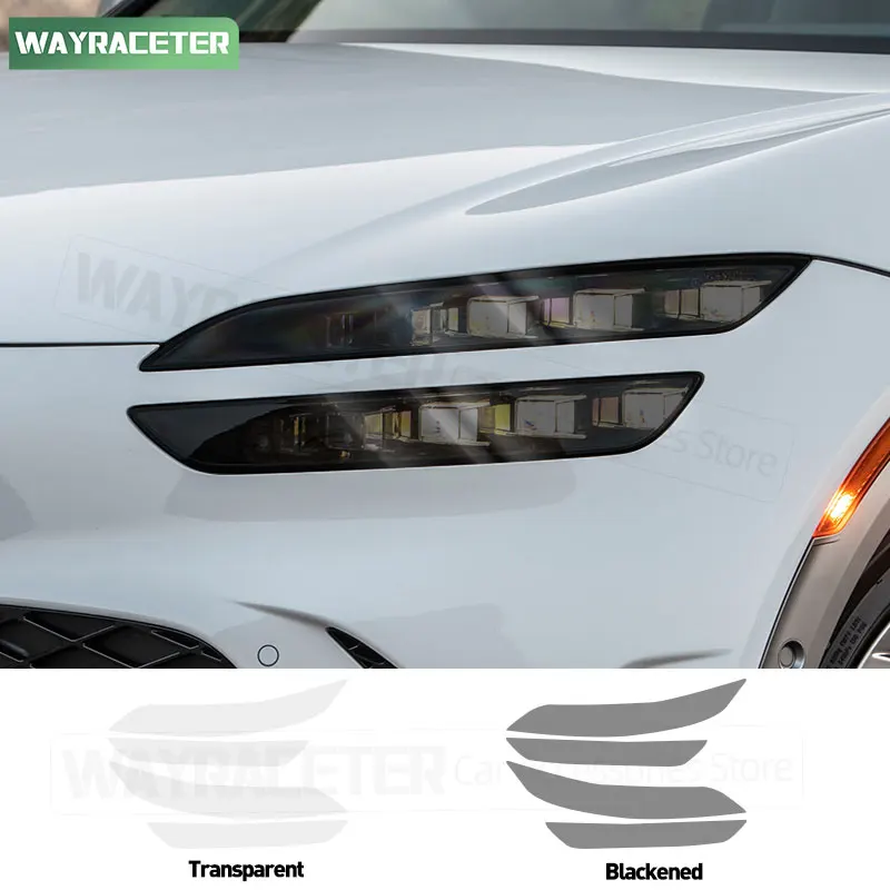 

2 шт. Защитная пленка для фар автомобиля, тонировочная, дымчато-черная, прозрачная, из ТПУ, для Genesis GV60 2025 2024 2026 2022 2023 2021