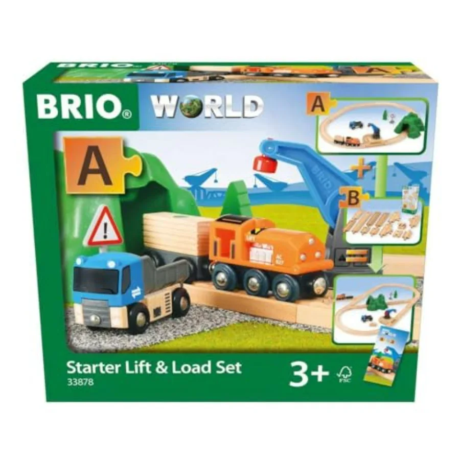 

Набор BRIO Starter LiftLoad: деревянный игрушечный поезд, прочный, безопасный для детей, способствует развитию творческих способностей, совместим со всеми деревянными железнодорожными наборами, включая Inc.