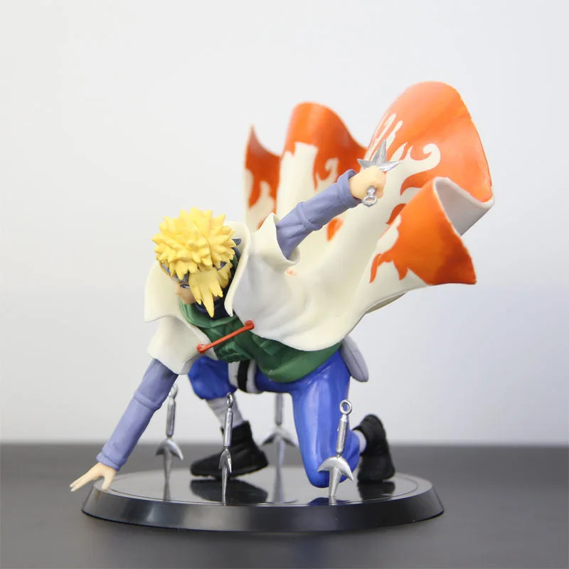 Narutos Anime Model Fourth Generation Meguro Fengshui Gate Swift Wind Transmission Squatting Pose Anime Doll Desktop Ornament