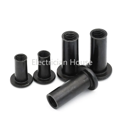 Imagen 2 del producto Negro 304 Acero inoxidable M2 M3 M4 M5 M6 M8 M10 cabeza hueca hexagonal plana muebles remache conector insertar manga tapa tuerca