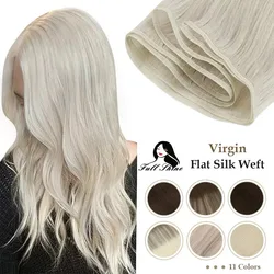 Full Shine Virgin แบนผ้าไหม Weft เย็บผม Bundle Straight Human Hair Bundles 100% Human Hair Weft สำหรับผู้หญิงสำหรับ Salon