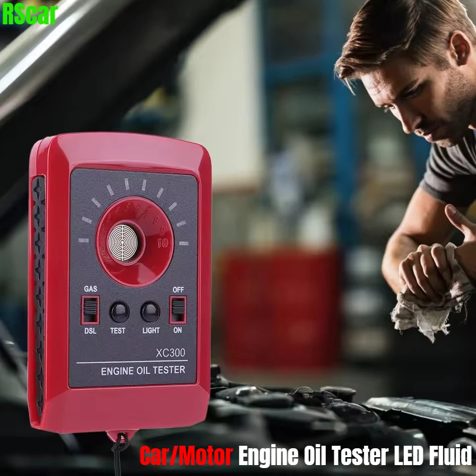XC300 Automobile Car Oil Quality Tester 12V Digital Car Oil Tester LED Digital Gas Diesel Fluid Analyzer Engine Quality Detector