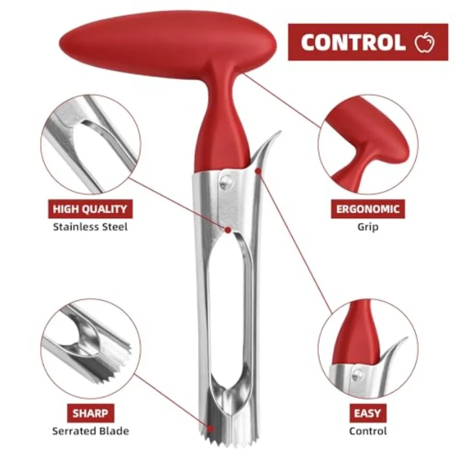 2-delige groenten- en fruitboor Roestvrijstalen kernverwijderaar voor gemakkelijke draaiende uitboren van appels Peren Ananas Bell Peppe