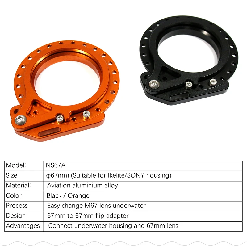 Scuba Diving M67 Thread Swing Macro Close Lens Flip Adapter Mount Connector For Dslr Camera Housing 67mm Quick Release Ring