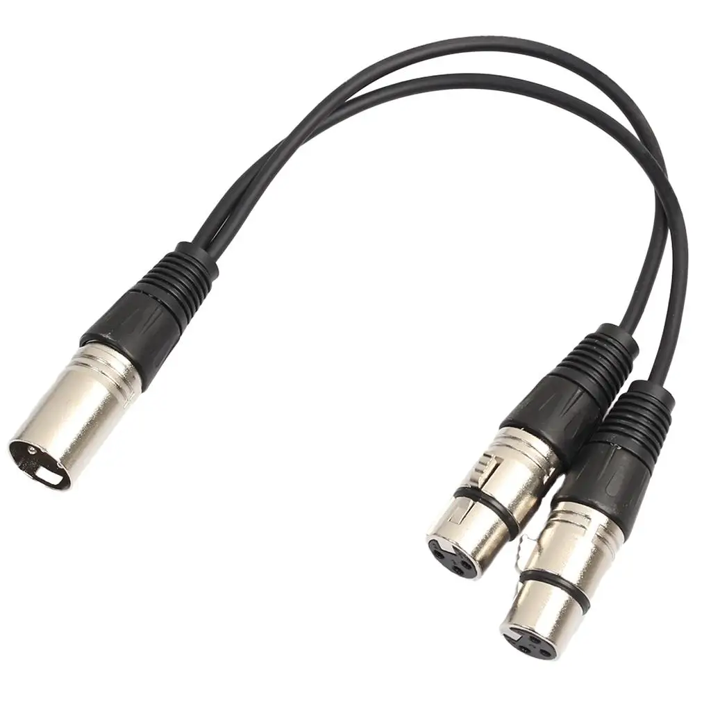 XLR Mic Audio Y Splitter Cable Mic Microphone Lead Cord,3 Pin Male To 2 Female Splitter Adapter 0.3m