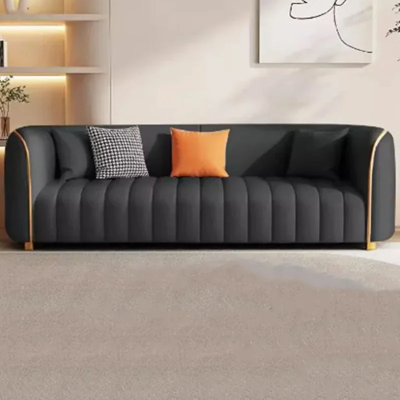 Fancy Aesthetic Modern Living Room Sofa Elegant Orange Floor Modern Puffs Sofa Design Luxury Nordic Sofy Do Salonu Furniture