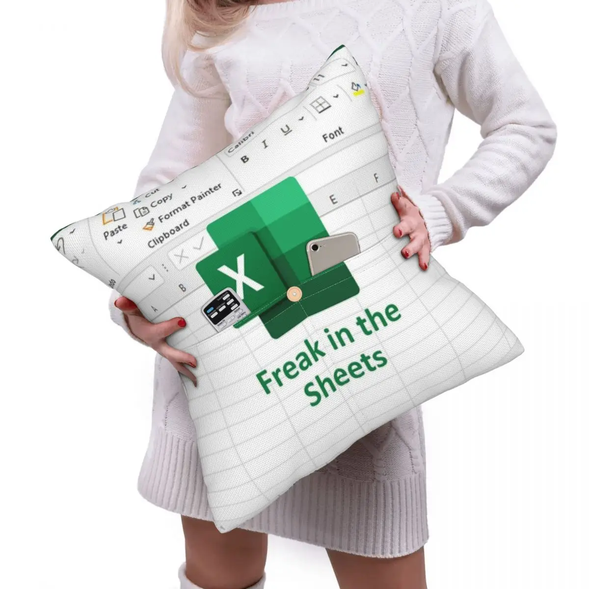 Freak In The Sheets Excel Spreadsheet Square Linen Pillowcase Cushion Cover Polyester Decor Bed Home Comfort Throw Pillow