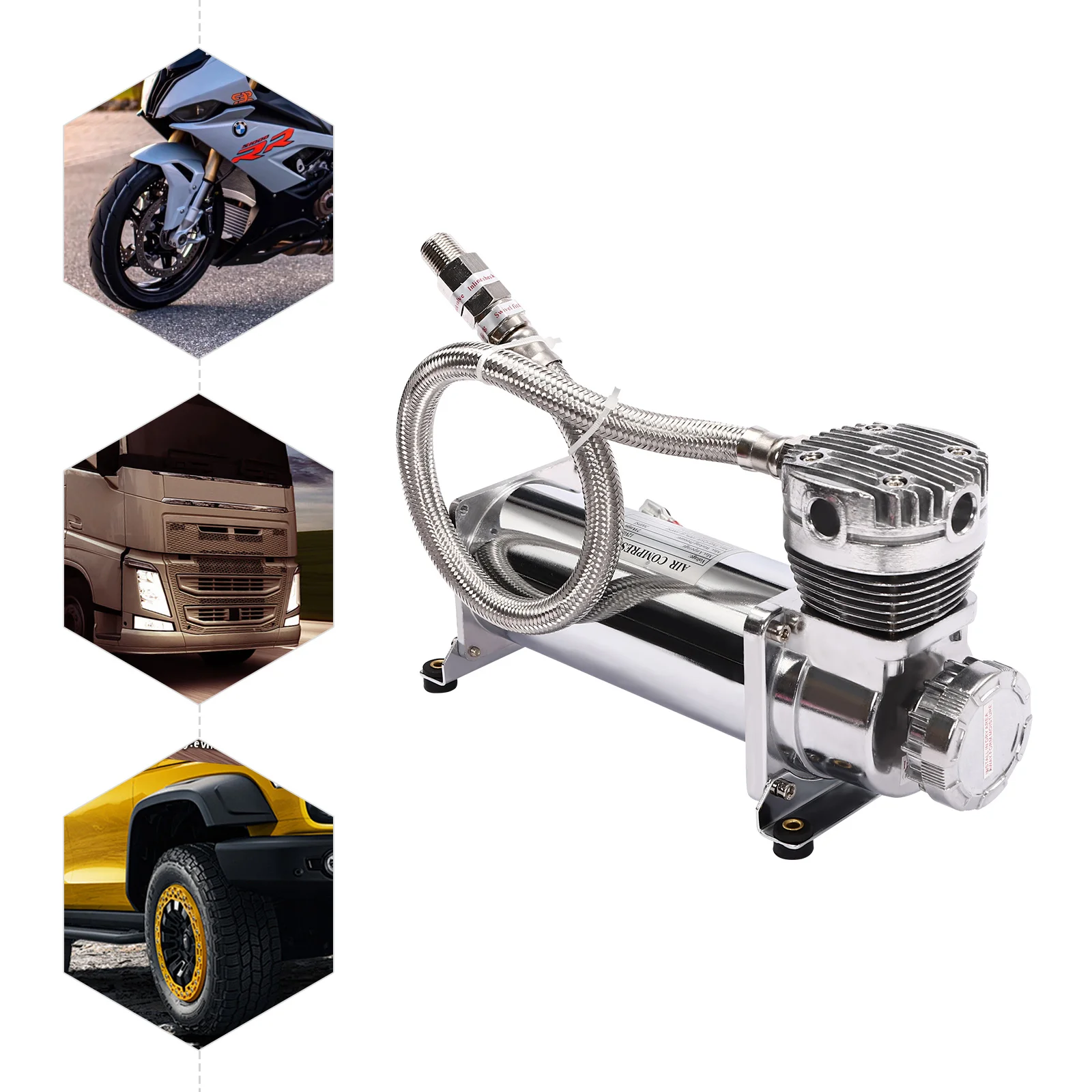 

200PSI Air Compressor With 12V Power Input Plug Heavy Duty, High Conductivit Used in Pneumatic Suspension Systems, Air Tools