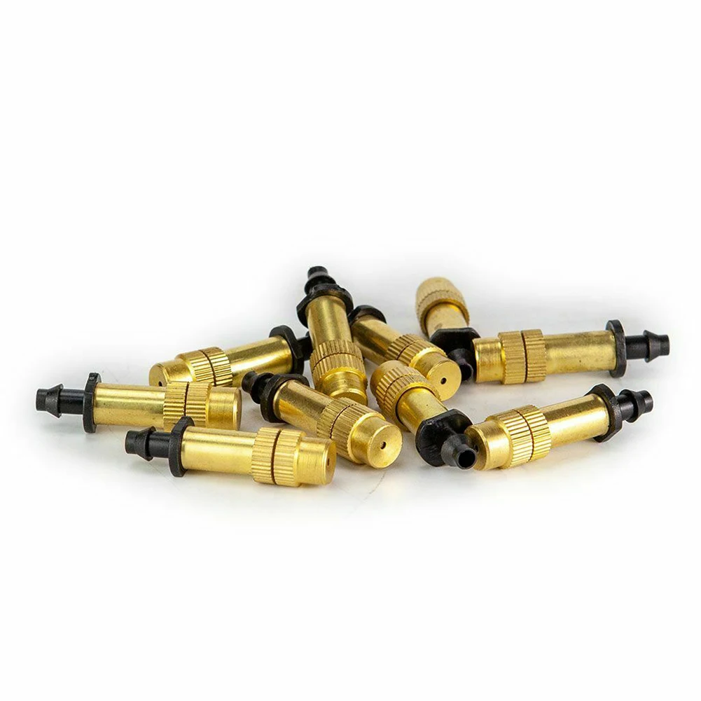 10 or 30 Piece Misting Nozzle Set for Garden Cooling Made of Copper and Engineering Plastics Fits 47mm Hollow Billet or PE Tube