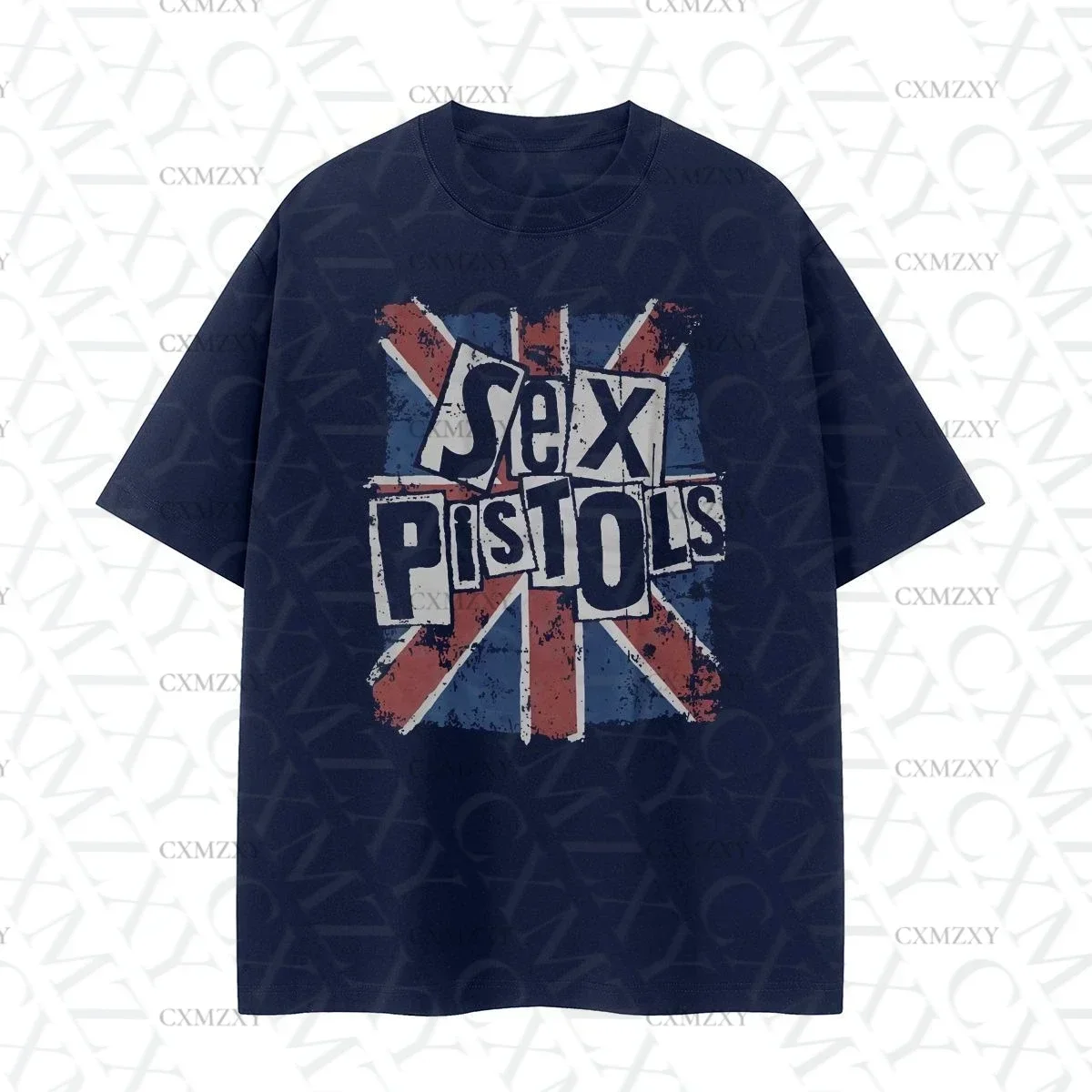 Sex Pistols Band Vintage American Street Niche Design Sense Grey VTG Rock Men's Summer Short Sleeve T-Shirt Cotton