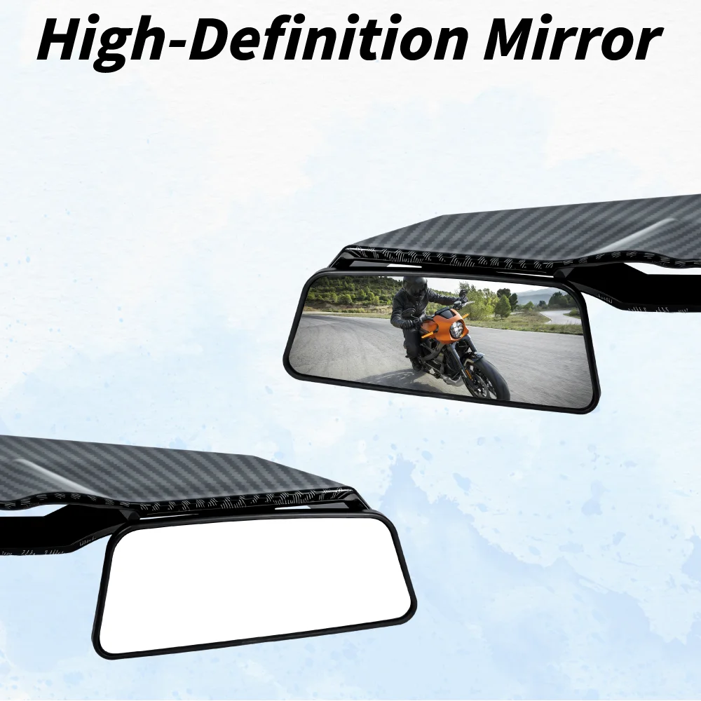 For Honda CBR650R CBR500R Motorcycle Rearview Mirror Rotatable Rear Mirror Side Wing Mirrors Carbon Fiber Style Wind Wing Mirror