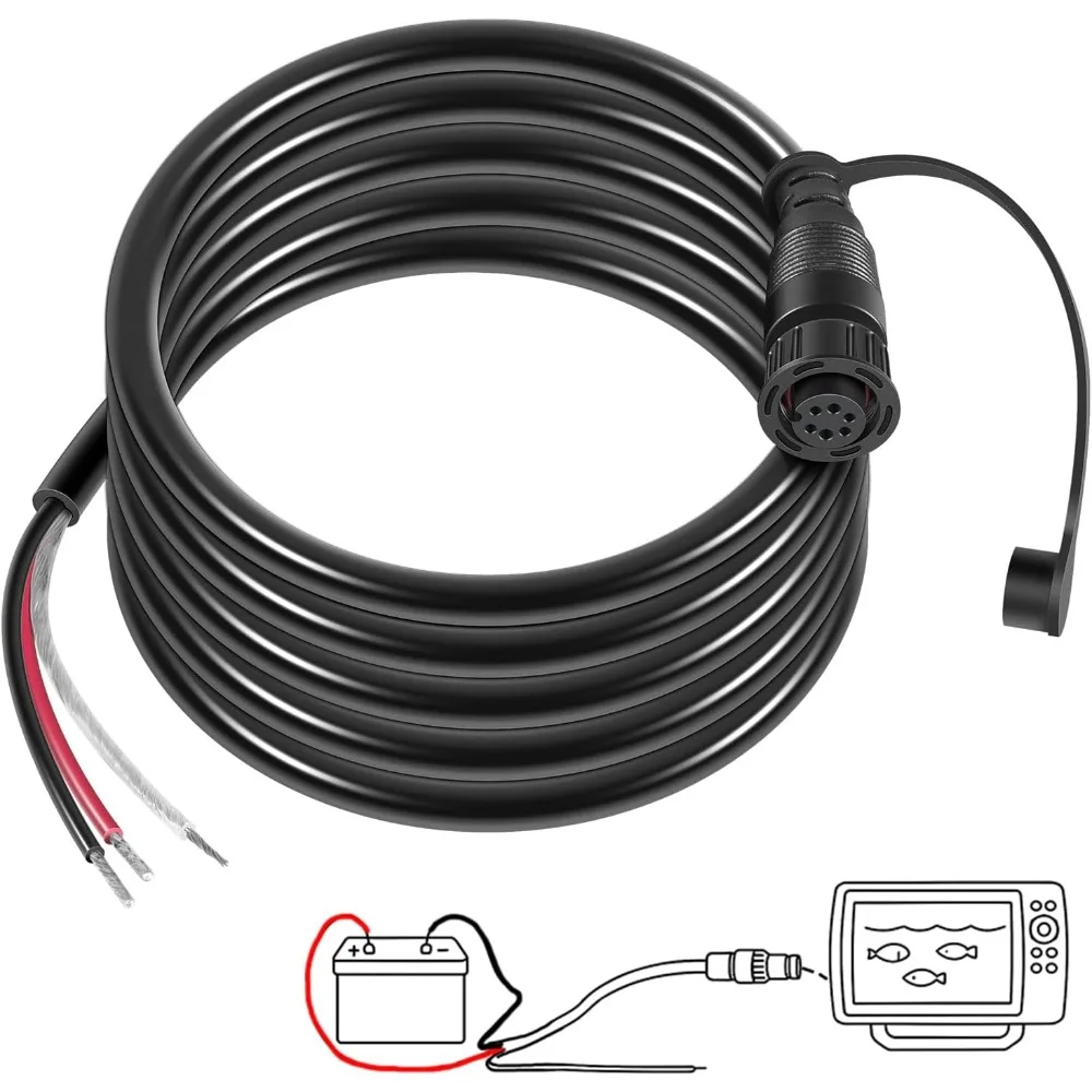 

10-футовый силовой кабель с морским рейтингом для эхолота Humminbird APEX XPLORE MEGA Live Imaging TargetLock Водонепроницаемый