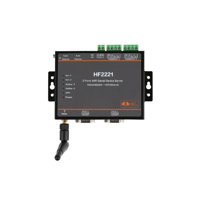 Industrial Modbus 2Port Server RS232/RS485/RS422 to WiFi Ethernet Device Modbus Free Shipping Conver-ter Con-nector HF2221