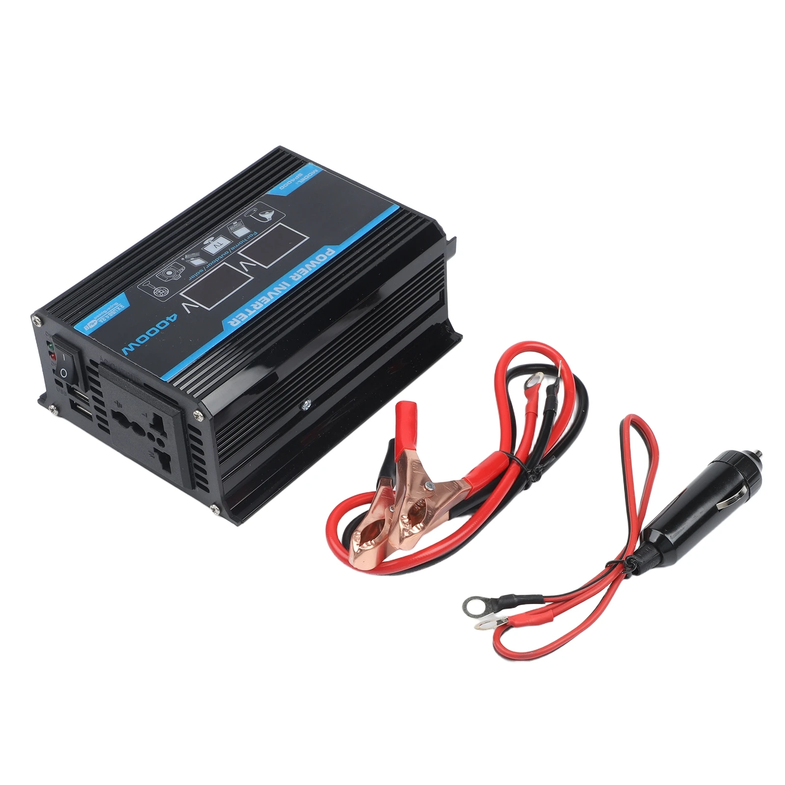 12000W for Portable Inverter for Vehicles Converts 12V DC to 220V AC with Dual USB Outputs for Multiple Device Charging
