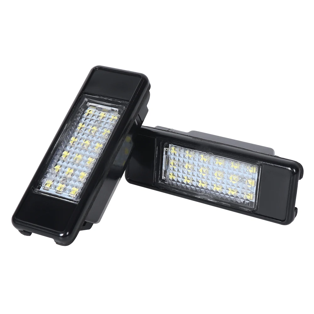 2 قطعة خالية من الأخطاء الأبيض LED لوحة ترخيص السيارة مصابيح كهربائية اكسسوارات لسيتروين C2 C3 C4 C5 C6 C8 بيجو 106 308 3008 207 307