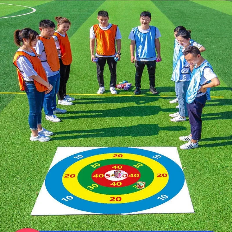 Equipe de construção ao ar livre pai criança interação saco de areia jogando brinquedo alvo jogando tabuleiro diversão jogo adereços criança equipe treinamento brinquedos