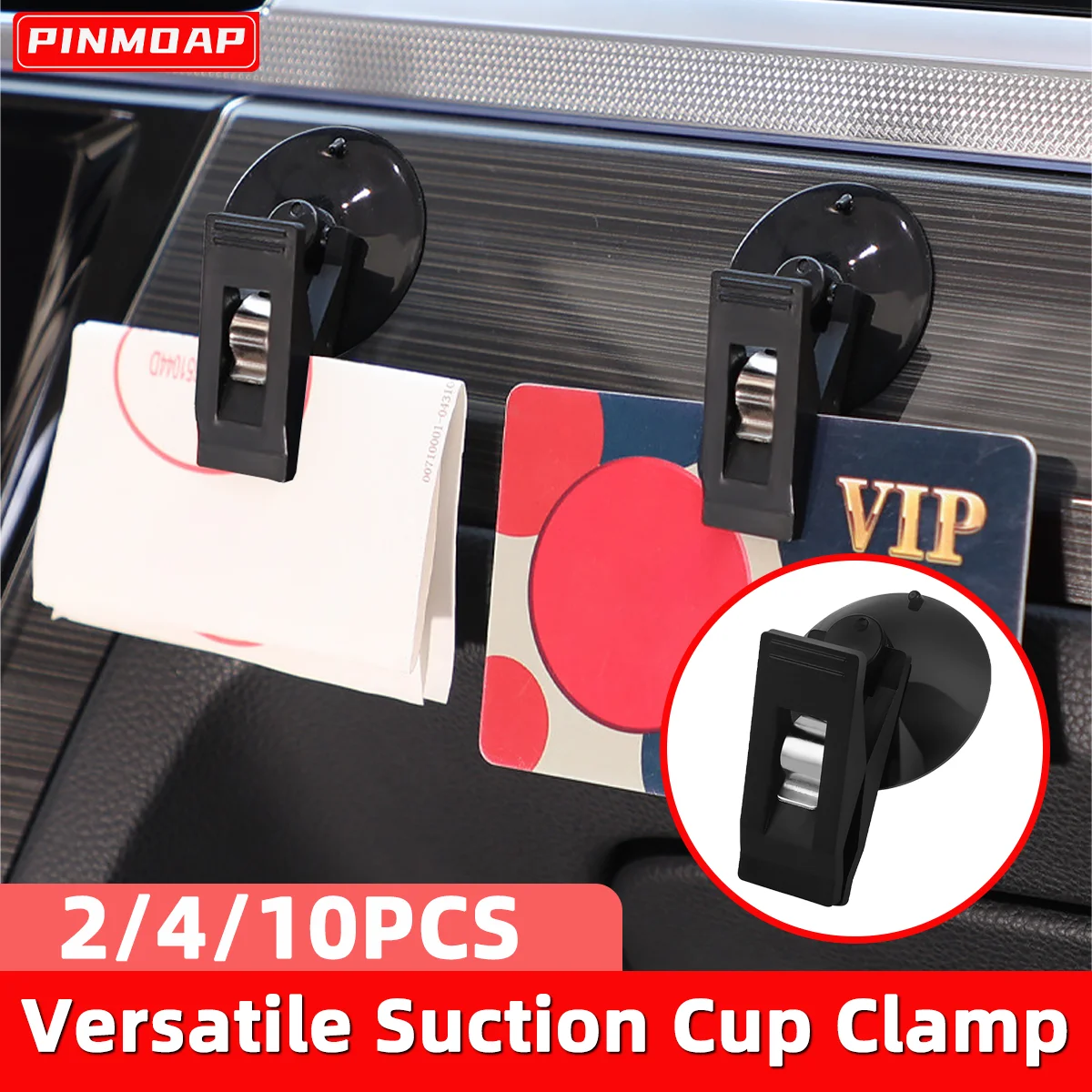 Automotive Glass Suction Cup Clip Abs Material Multifunctional Ticket Clip Oil Clip Bluetooth Clip Multi-Purpose Fixed Clip