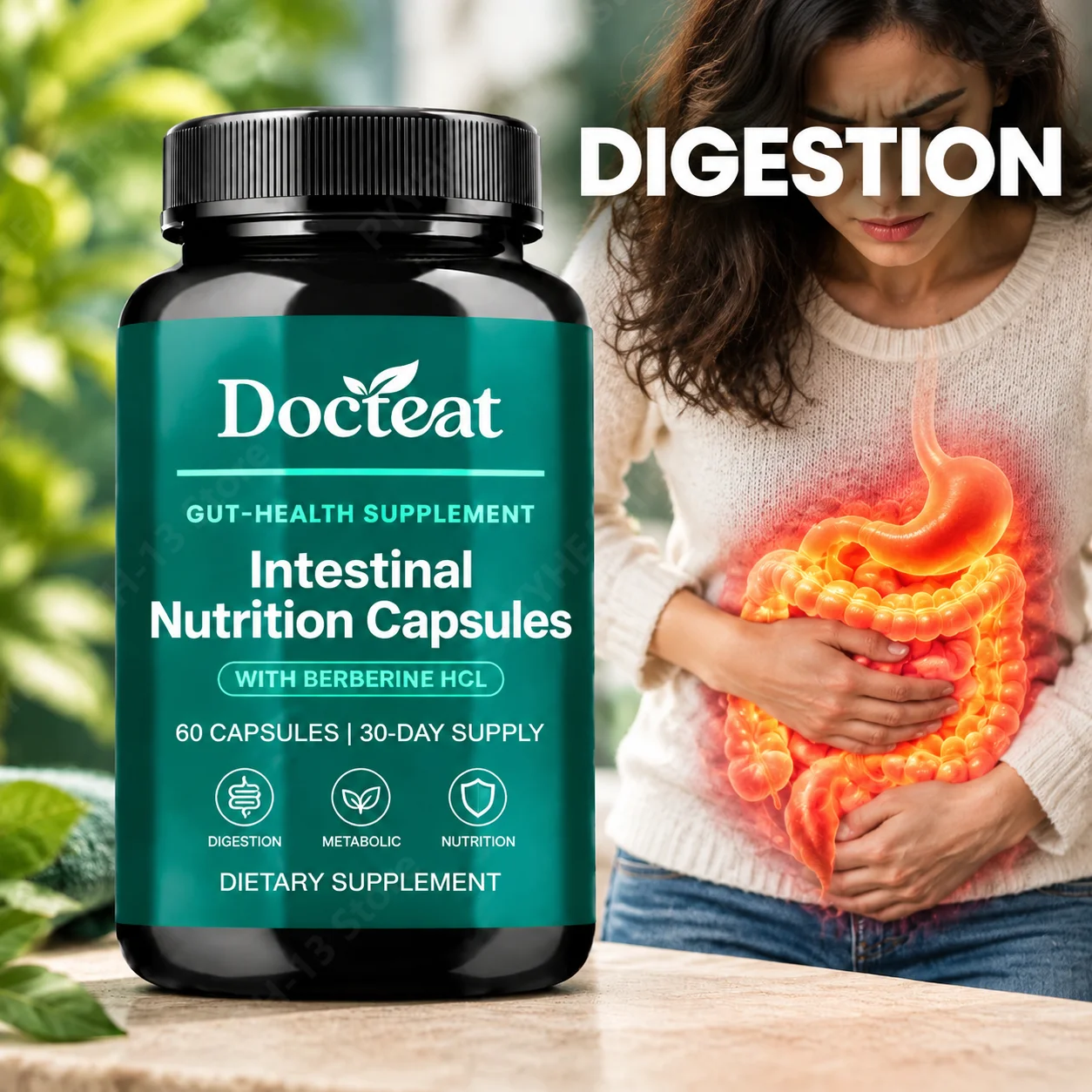Intestinal Nutrition Capsules Promote Digestion Maintain Metabolic Health and Daily Nutrition Support Berberine HCL 60 30 Days