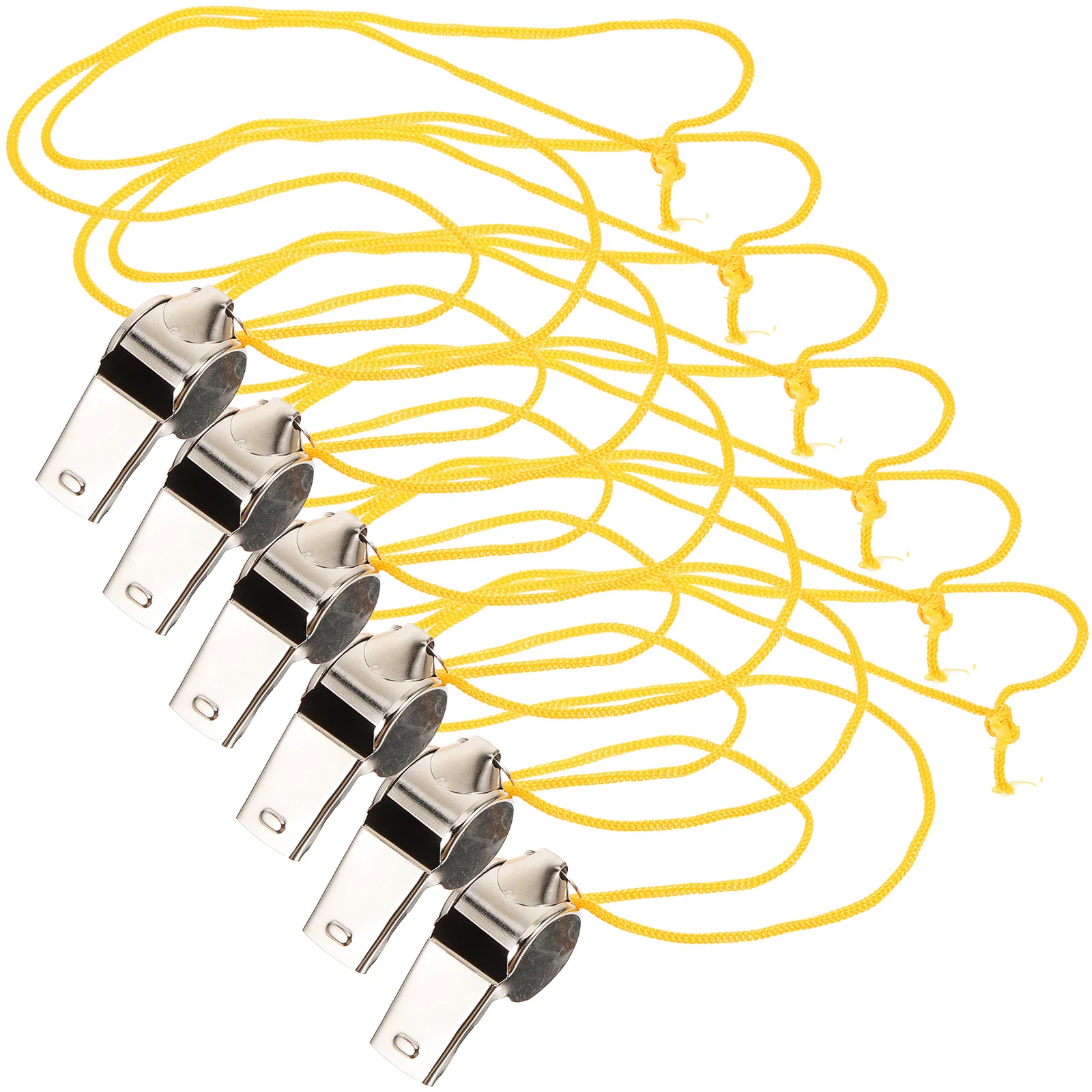 

6Pcs Sports Whistles Stainless Steel Metal Portable Loud Safety Whistles Emergency Survival Referee Teacher Training