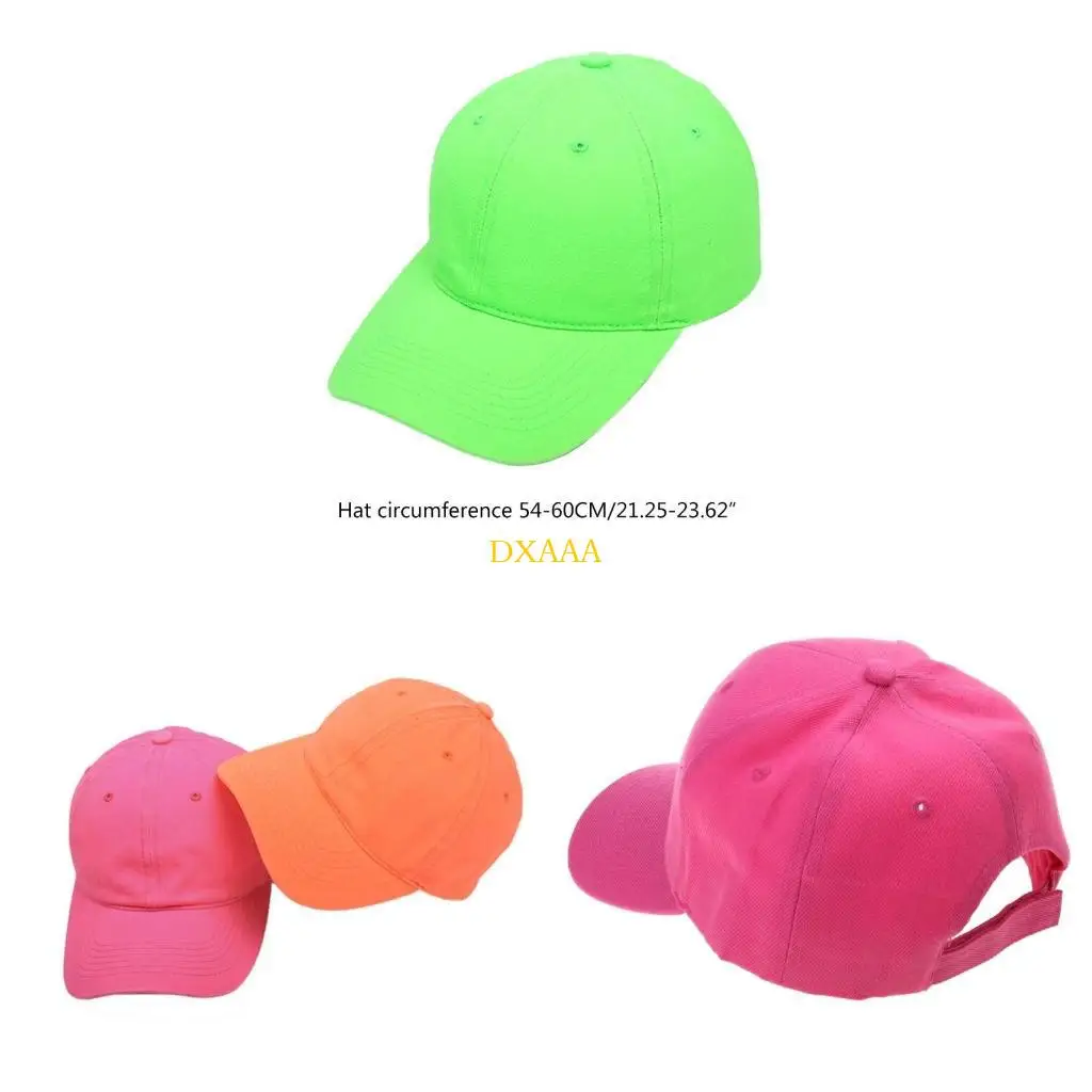 DXAA Unisex Low Profile Cotton Baseball Cap Fluorescent Color Trucker Hat