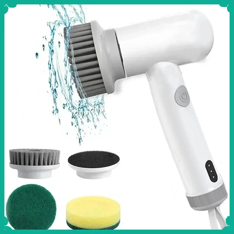 Electric Cleaning Brush Bathroom Multi-functional Wireless Handheld Power Scrubber for Kitchen Dishes Pots and Pans