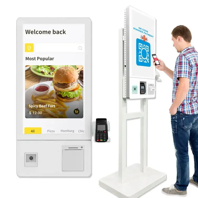 

All-in-one capacitive screen Self-payment machine self-service ordering machine Built-in printer Scanner ordering machine