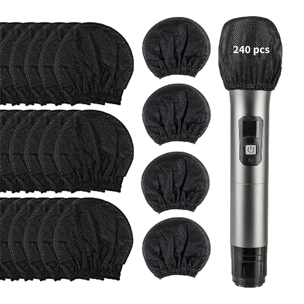 240 Pcs Disposable Microphone Cover,Windscreen Mic Covers,For Most Handheld