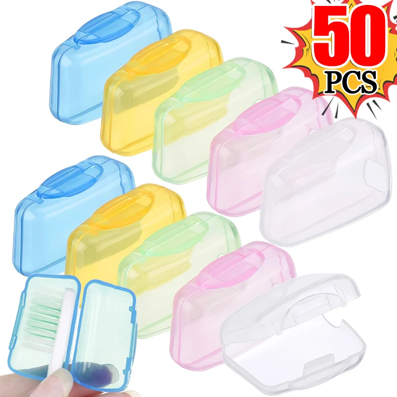 5/50pcs Portable Toothbrush Cover Dustproof Protective Cover Holder Hiking Travel Camping Tooth Brush Health Germproof Cap Case