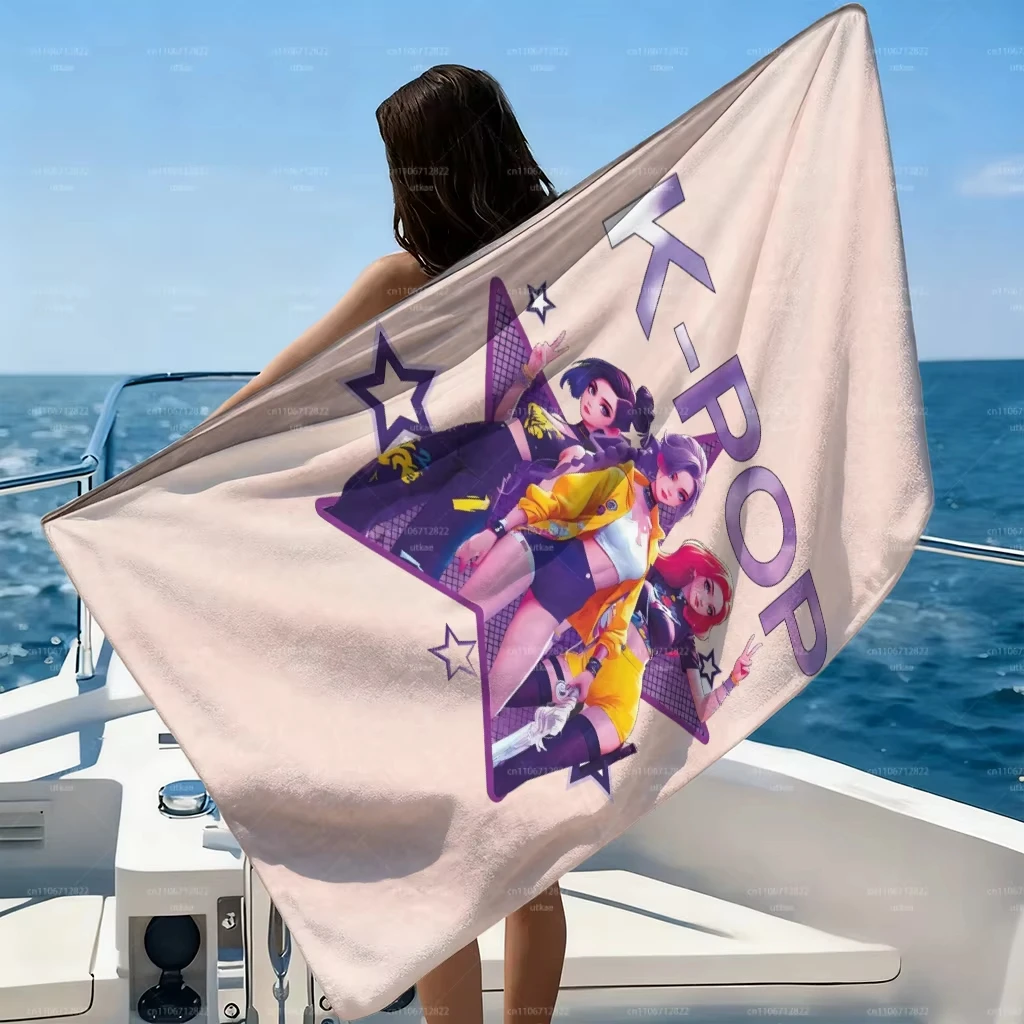 Toalla de playa Pokemon Starters, microfibra suave absorbente de secado rápido, tamaño grande para viajes a la playa y al piscina, toalla de baño con estampado de Pikachu para niños