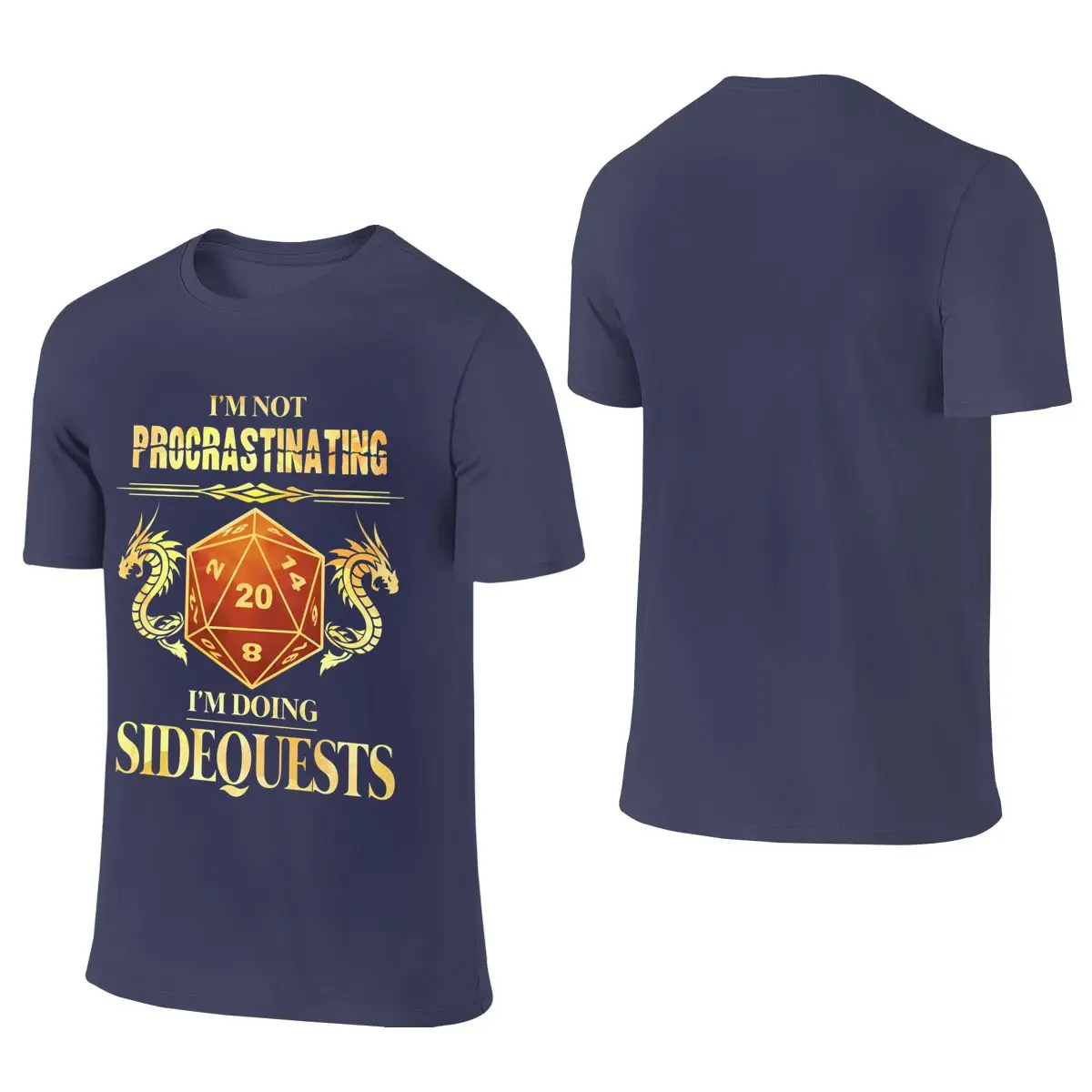 I M Not Procrastinating I M Doing Sidequests D20 Sweat-Absorbing Reversible T-shirt American Street   Men's T-shirts