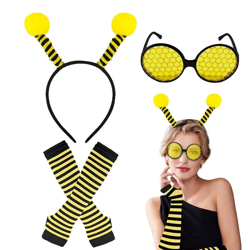 1Set Bumble Bee Costume Accessories for Women Halloween Honey Bee Costumes Cosplay Party Performance Clothes