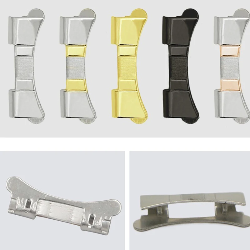 Metal Watch accessories arc elbow connector 14mm 15 16 17 18 19  20 21 22 23 24mm Strap Replacement  Accessories