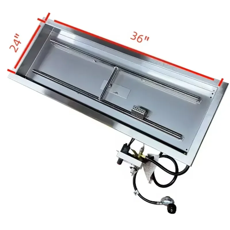 rectangular outdoor stainless steel fire pit assembly, fast-burning flame fireplace, household heater accessories