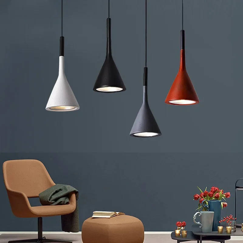 

Modern Hanging Lamp Funnel Cone Lights Burgundy E27 Dining Room Table Bedside Kitchen Black Decoration Lighting Pendant Light