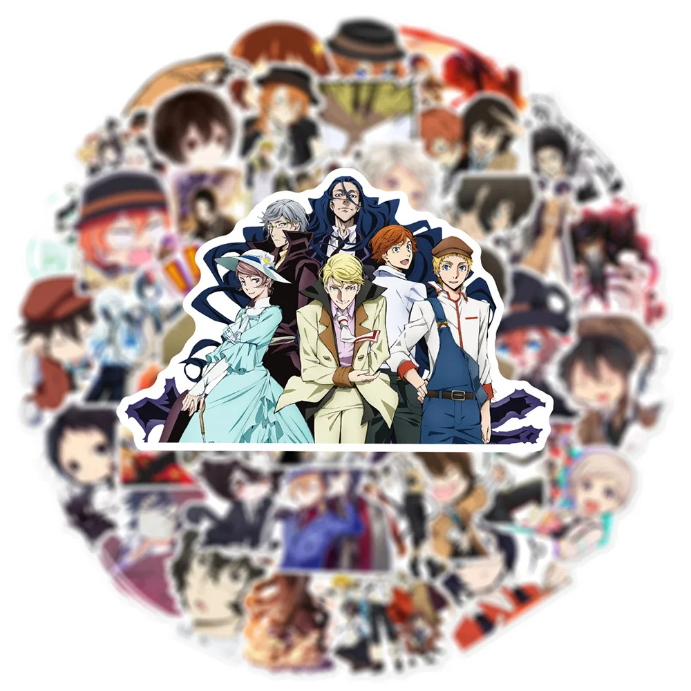 10/30/50Pcs Bungou Stray Dogs Anime Stickers Cartoon Decals Waterproof Graffiti Skateboard Phone Case Laptop Cool Sticker Packs