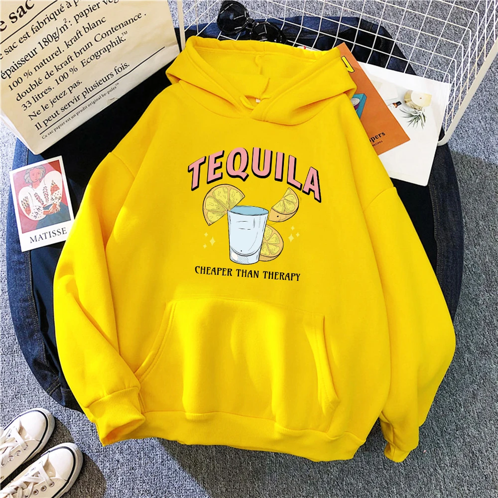 

Lemon Tea Beverage Prints Hoodies Women Hip Hop Fleece Hoody Fashion Y2K Oversized Clothing Pocket Comfortable Pullovers