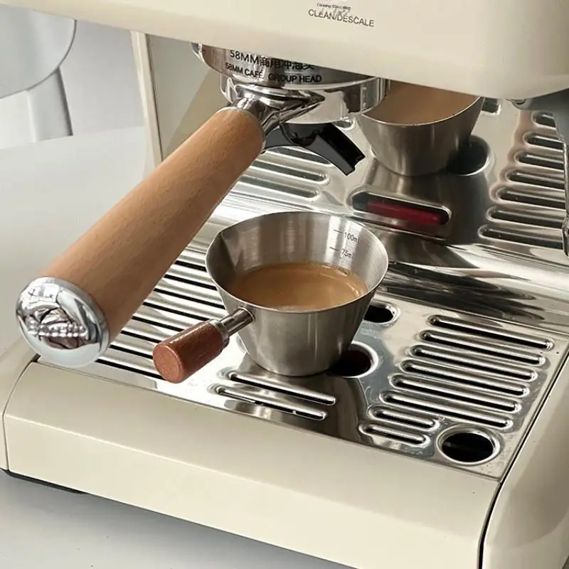 ถ้วยตวงกาแฟสแตนเลส - ถ้วยเอสเปรสโซและนมอเนกประสงค์ขนาด 100 มล. พร้อมเครื่องหมายวัด