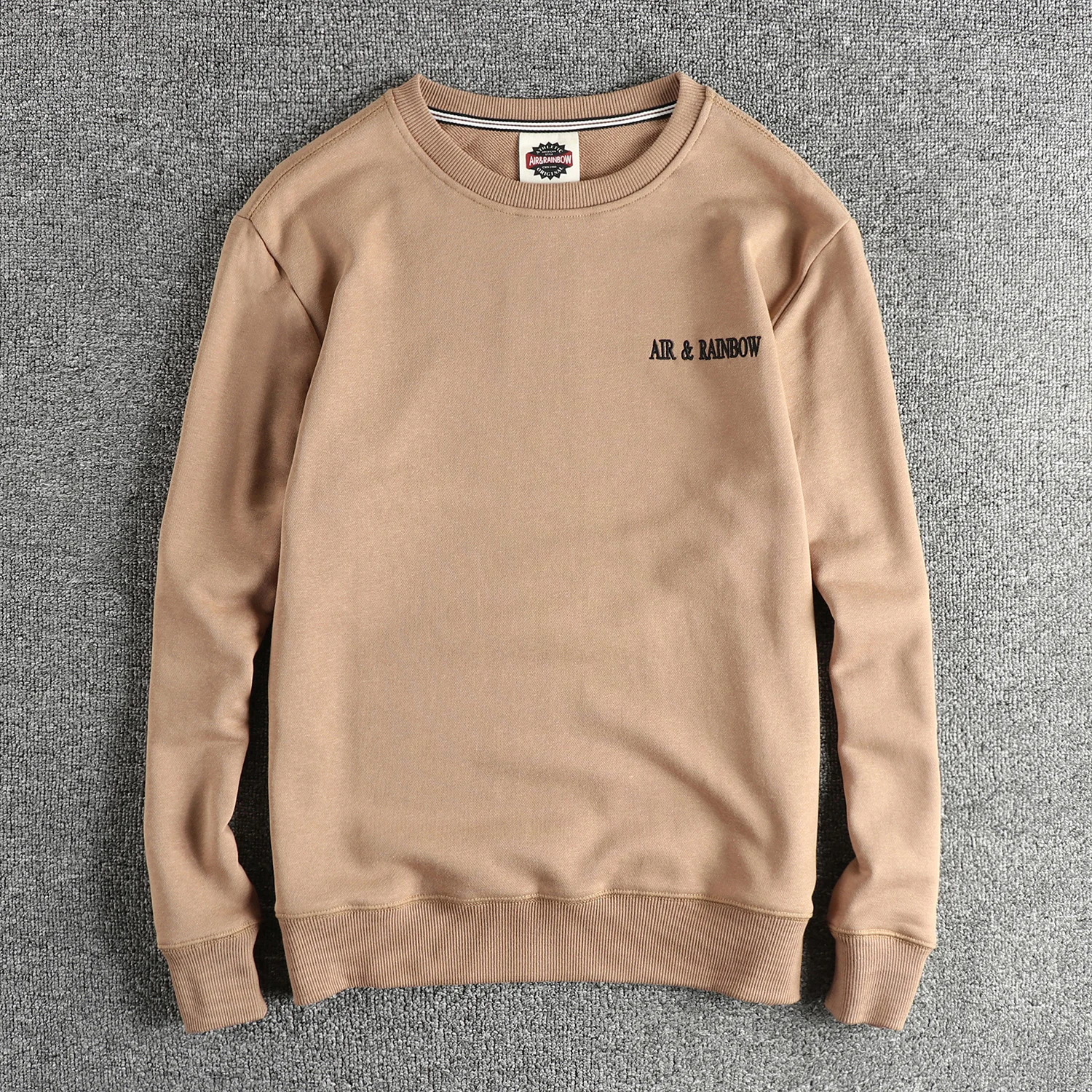 Simple embroidery letter wash tight wool circle men's hoodie American lazy retro trend spring and autumn casual long sleeves