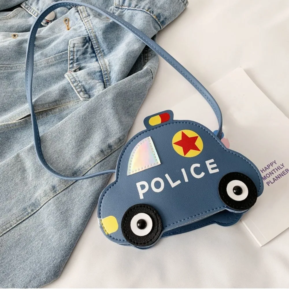 

Fashion PU Leather Children's Shoulder Bag Cartoon Car Shape 3D Handbag Splicing Crossbody Bag for