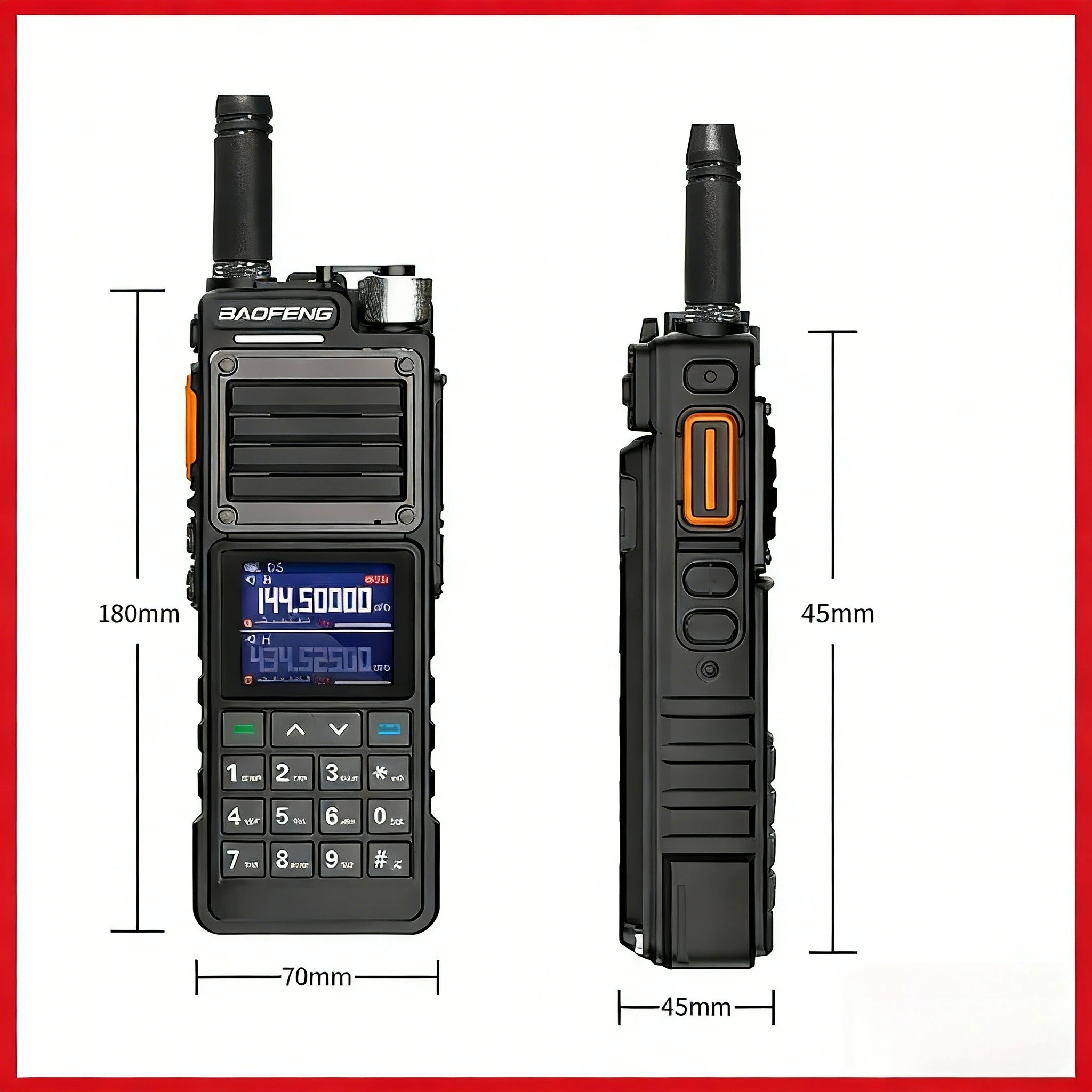 Baofeng UV-25 Tri Band Power Walkie Talkie Long Range Ham 2 Way Radio with Cable 10W 7.4V/2800mAh type-C