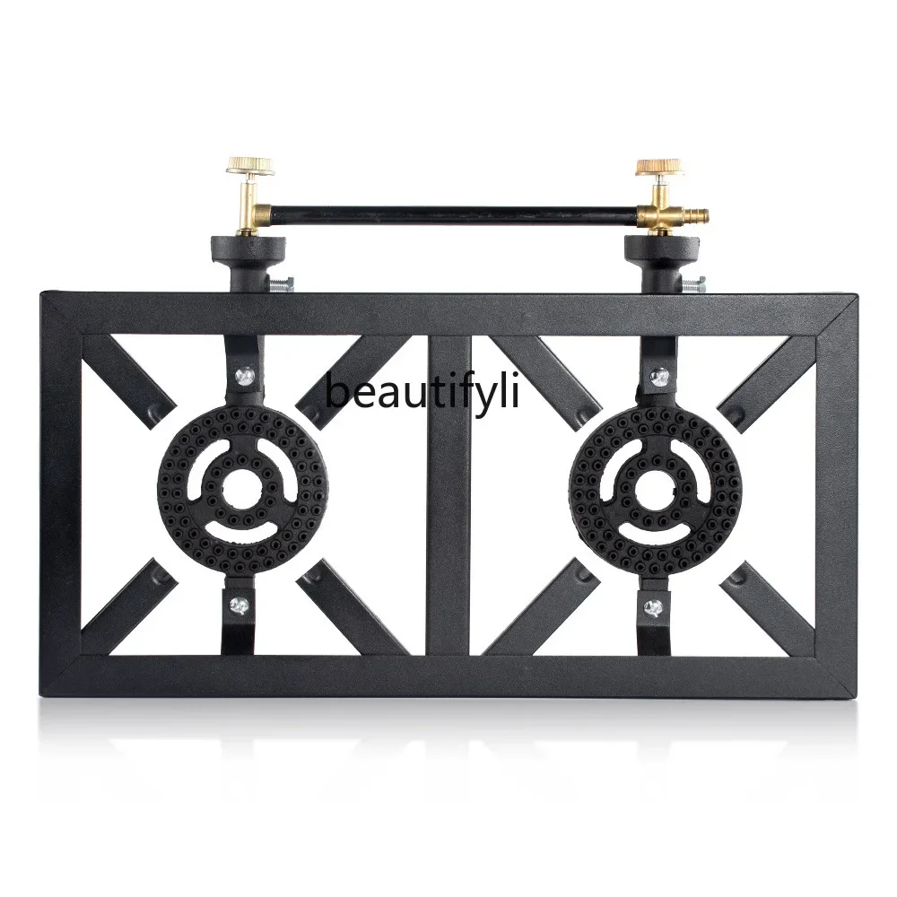 Asmt42 Stufa doppia antincendio tipo stufa fornello a gas facile da pulire, gas liquefatto domestico semplice