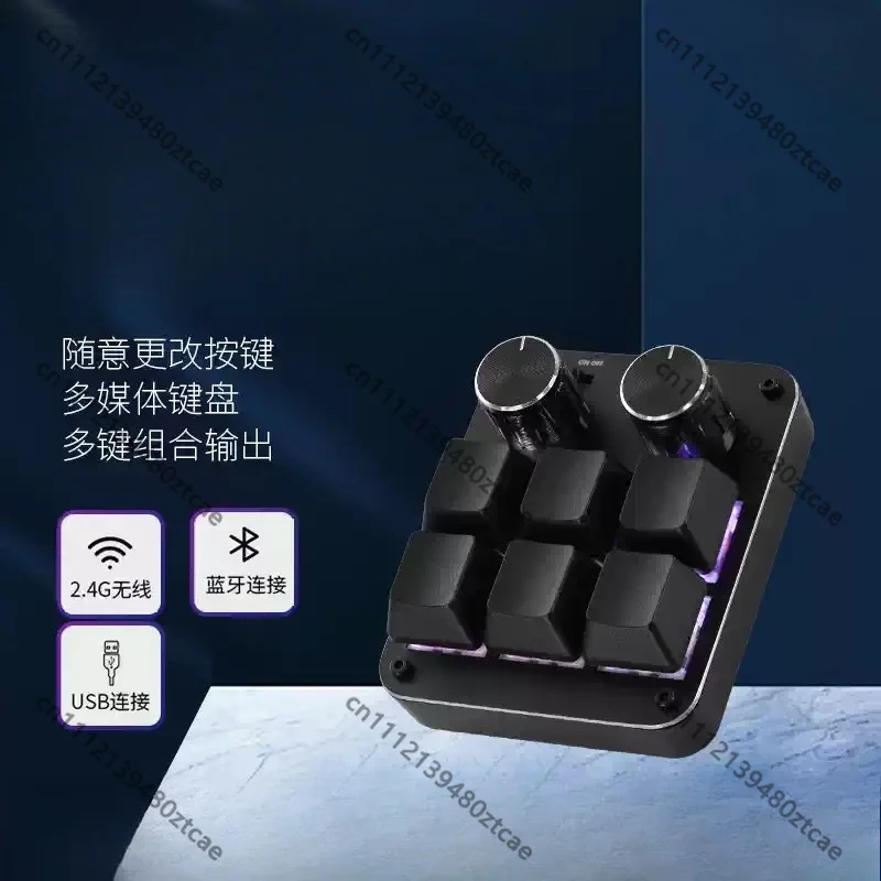 6 Keys 2 Knobs 9 Keys Programmable Mechanical Mini Keypad Custom Macro Design Editing Controller