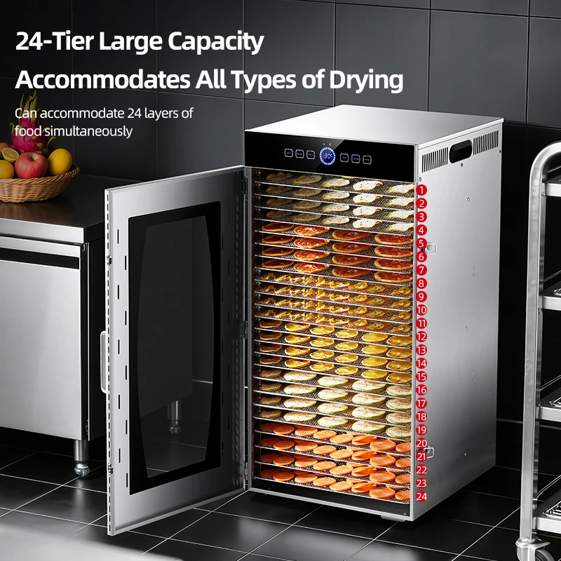24Layer Stainless Steel Household Food Dehydrator Dry Fruit Machine for Orange Lemon Pitaya \ Dehydrator