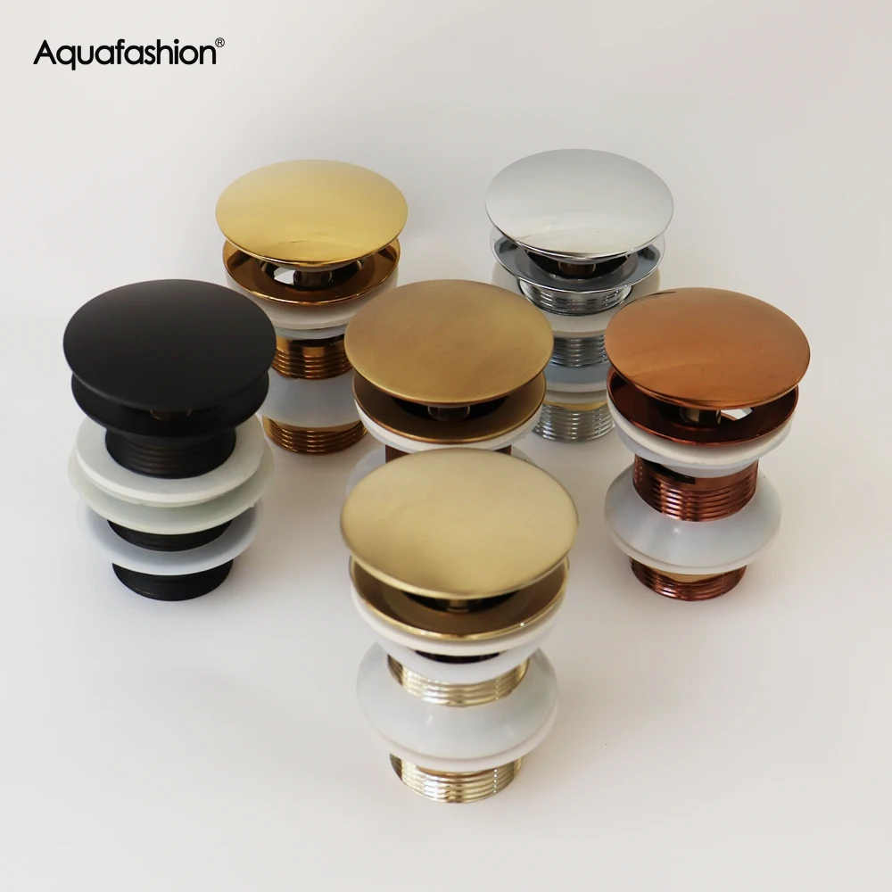 Bathroom Basin Sink Drain Brass Washbasin Sink Plug Corrosion Resistant Pop Up Drain for Hotel